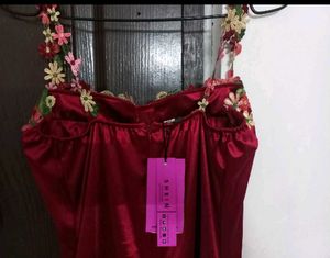Red Floral Slip Dress