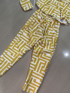 Yellow Geometric Print Co-ord Set