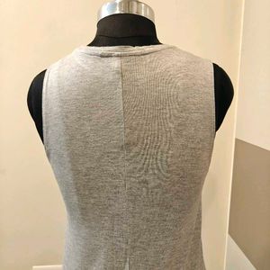 Grey Sleeveless Midi Dress