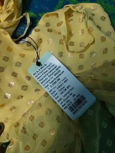 Girls Yellow Floral Print Lehenga Choli Set