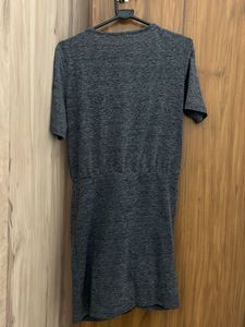 Zara Women's Grey Ruched Wrap Dress