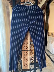 Navy Blue Striped Pants