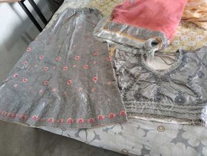 Elegant Grey Lehenga Choli Set