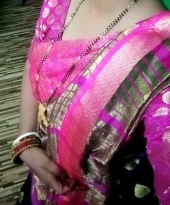 Pink &amp; Blue Banarasi Silk Saree
