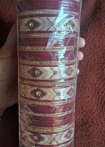 Beautiful Maroon &amp; Gold bride churda