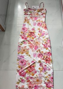 Floral Print Mini Dress with Lace Trim
