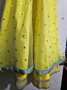 Vibrant Yellow Sequin A line dress