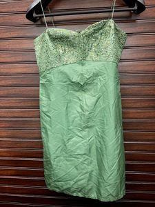 Stunning Green Sequin Strapless Dress