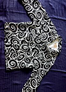 Unique Swirl Print Button-Up Jacket(imported)