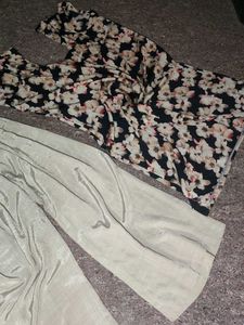 Floral Print Kurta with Palazzo Set