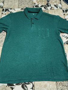 WESTSIDE Men's Teal Band Collar T-Shirt