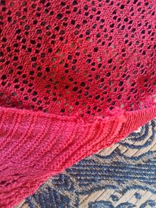 Pink Open Front Cardigan