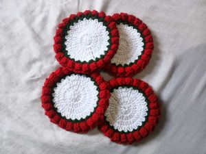 Handmade Crochet Coasters (Set of 4)