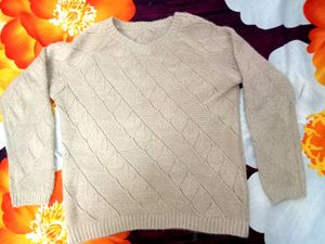 Beige Cable Knit Sweater