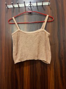 Beige Knitted Crop Top | Chic & Minimal
