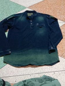 Men's Blue Ombre Denim Shirt