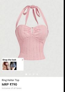 Cute Pink Ring Halter Top