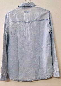 Light Blue Denim Collared Shirt