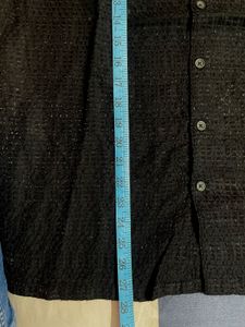 Textured Black Beach Shirt