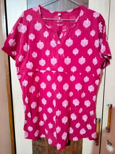 Zeyo Red&Pink Floral Print Maternity&Feeding Top