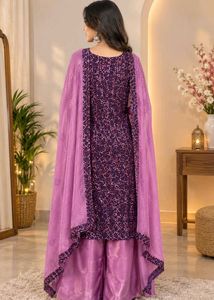 Sparkling Sequins Purple Kurta Set