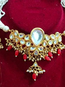 Copper And Kundan Jewellery Set