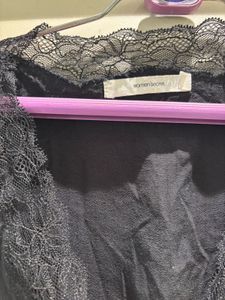 Black Lace Trim Bodysuit