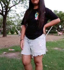 Distressed Denim Shorts