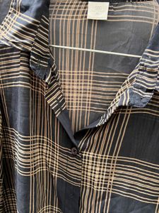 Chic Plaid Sheer Button-Up Shirt