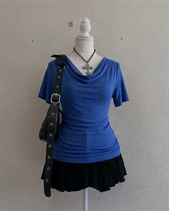 🫐ɞ˚‧ royal blue cowl neck top