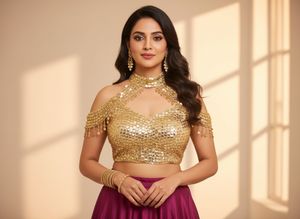 Sparkling Gold Embellished Party blouse