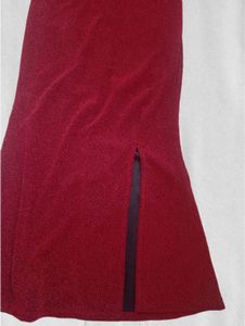 Sequin Maroon Maxi Dress with Slit (UNUSED)