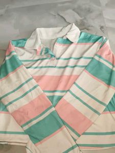 Striped Long Sleeve Polo Shirt