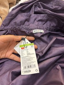 Purple Cropped Windbreaker Jacket