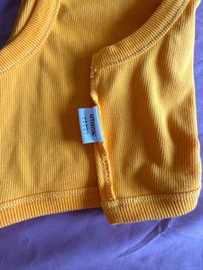 Yellow Ribbed Tank Top