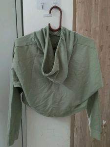 Cute Green Cropped Hoodie