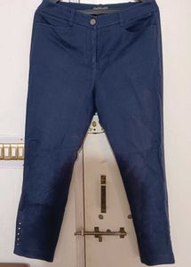 Stylish Blue Pants with Silver Studs