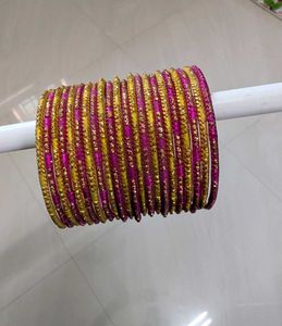 Beautiful Pink &amp; Gold Bangles Set
