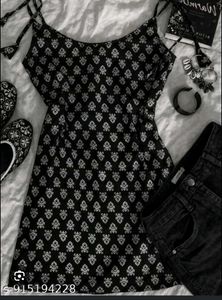 Stylish Black & White Print short kurti