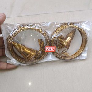 GOLDEN METAL LATKAN BANGLES 3