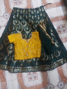 Emerald Green Lehenga Choli Set