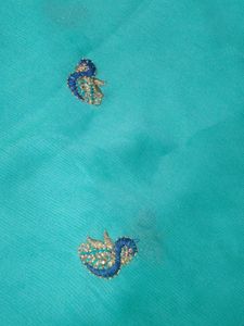 Beautiful  Sea Green Georgette Saree