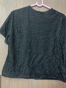 Elegant Black Lace Top for L and Xl