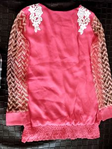 Balloon Top With Designer Sleeves For Girls