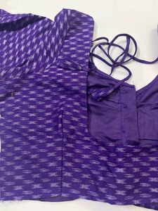 Elegant Turquoise Saree with Purple Blouse