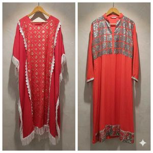 Embroidered Kaftan and Sequined Kurta Set