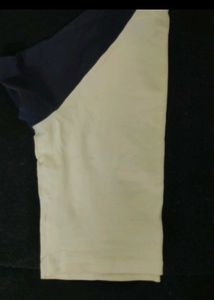 White And Navy Blue HM crop Top