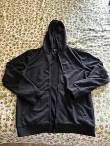 Unisex Black Zip-Up Hoodie