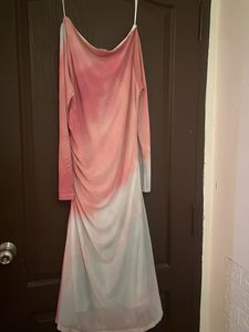 Mesh Tie-Dye Ruched Dress