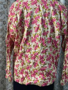 Floral Print Button-Up Blouse